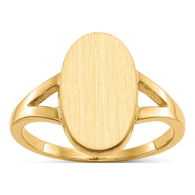 14K Yellow Gold Oval Signet Ring