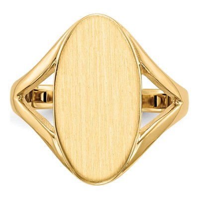 14K Yellow Gold Oval Signet Ring – view 5