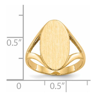 14K Yellow Gold Oval Signet Ring – view 6