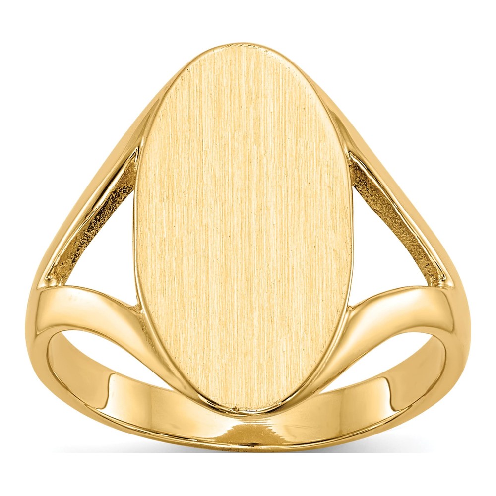 14K Yellow Gold Oval Signet Ring