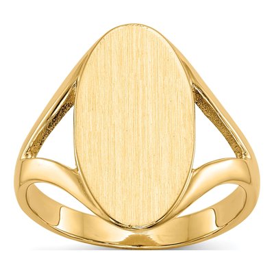 14K Yellow Gold Oval Signet Ring