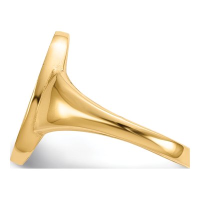 14K Yellow Gold Oval Closed Back Signet Ring – view 4