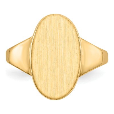 14K Yellow Gold Oval Closed Back Signet Ring – view 5