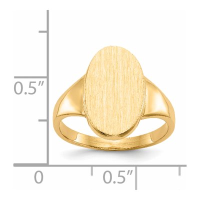 14K Yellow Gold Oval Closed Back Signet Ring – view 6