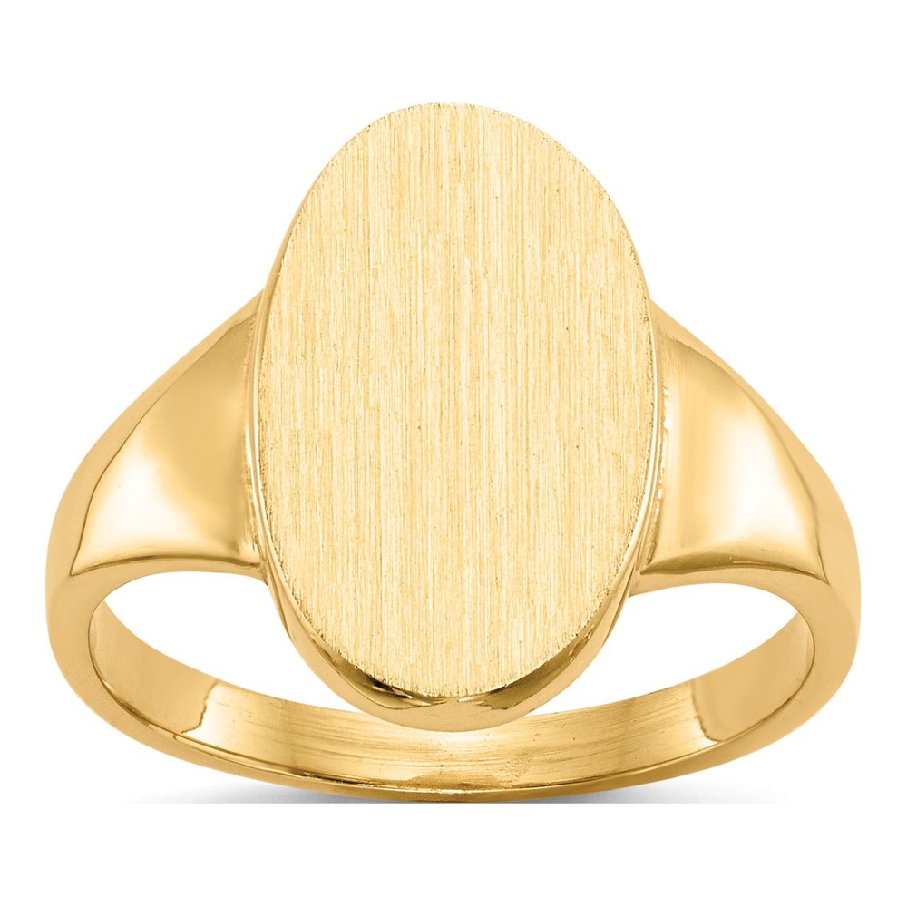14K Yellow Gold Oval Closed Back Signet Ring