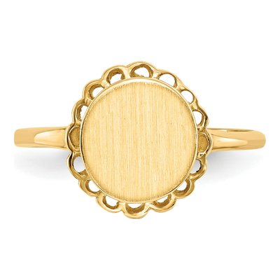 14K Yellow Gold Oval Signet Ring – view 5