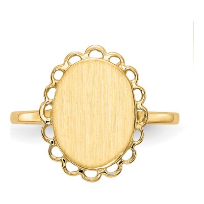 14K Yellow Gold Oval Signet Ring – view 5