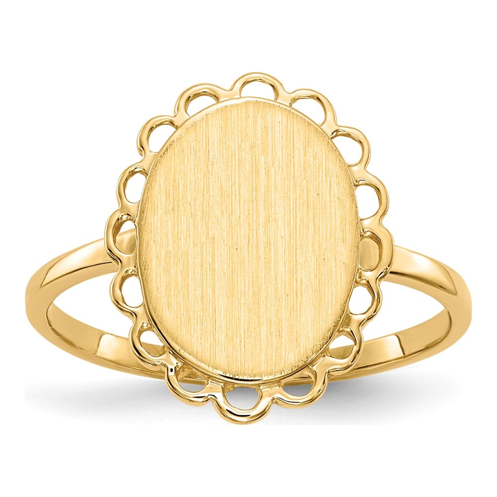 14K Yellow Gold Oval Signet Ring, Engravable