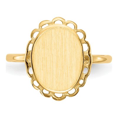 14K Yellow Gold Oval Signet Ring – view 5