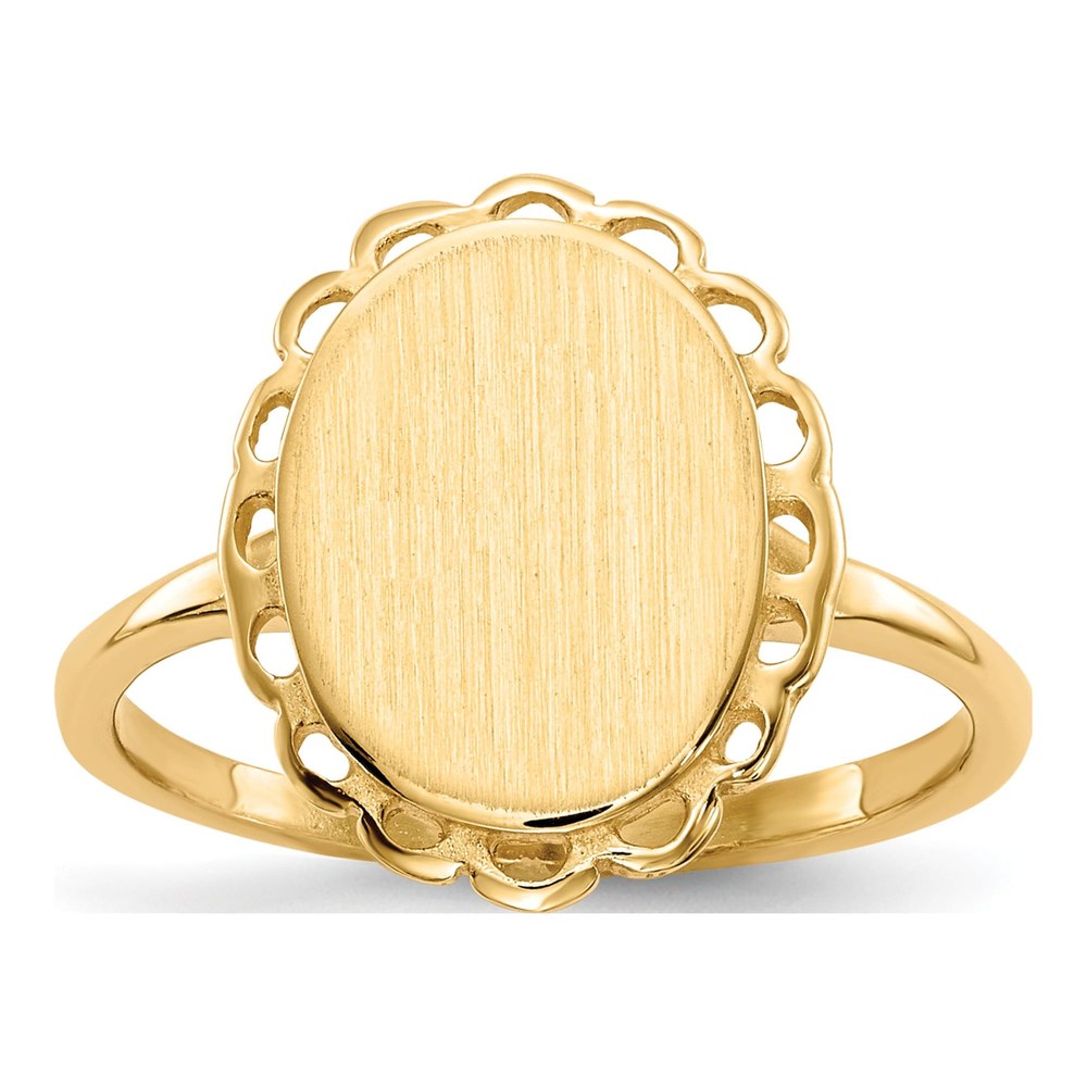 14K Yellow Gold Oval Signet Ring