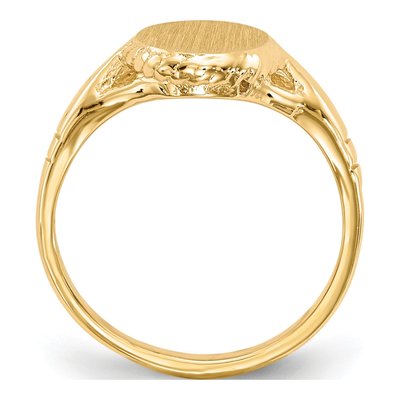 14K Yellow Gold Child's Oval Signet Ring – view 2