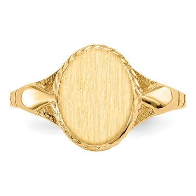 14K Yellow Gold Child's Oval Signet Ring – view 4