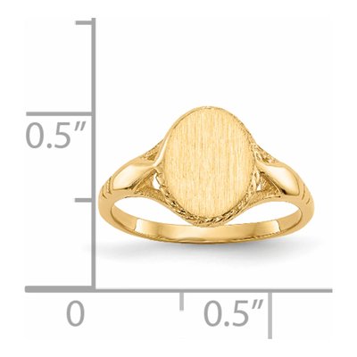 14K Yellow Gold Child's Oval Signet Ring – view 5