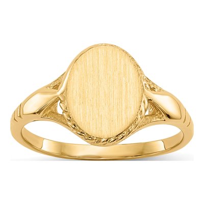 14K Yellow Gold Child's Oval Signet Ring