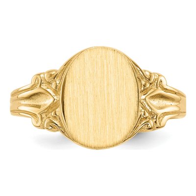 14K Yellow Gold Oval Signet Ring – view 5