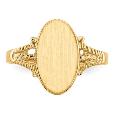 14K Yellow Gold Oval Signet Ring – view 5