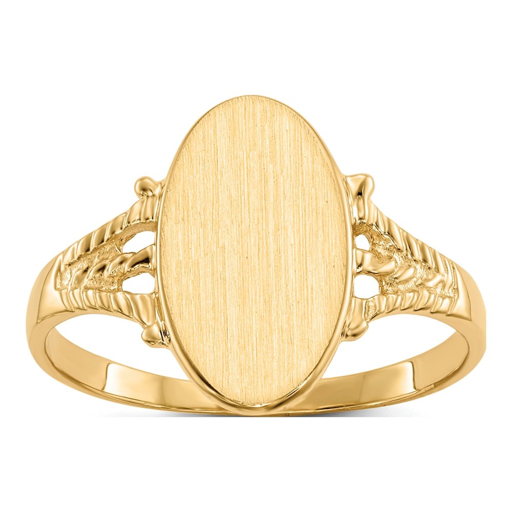 14K Yellow Gold Oval Signet Ring