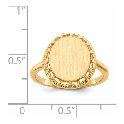 14K Yellow Gold Open Back Filigree Signet Ring – view 6