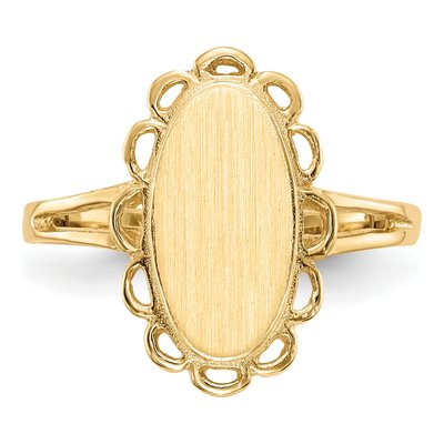 14K Yellow Gold Oval Signet Ring – view 5