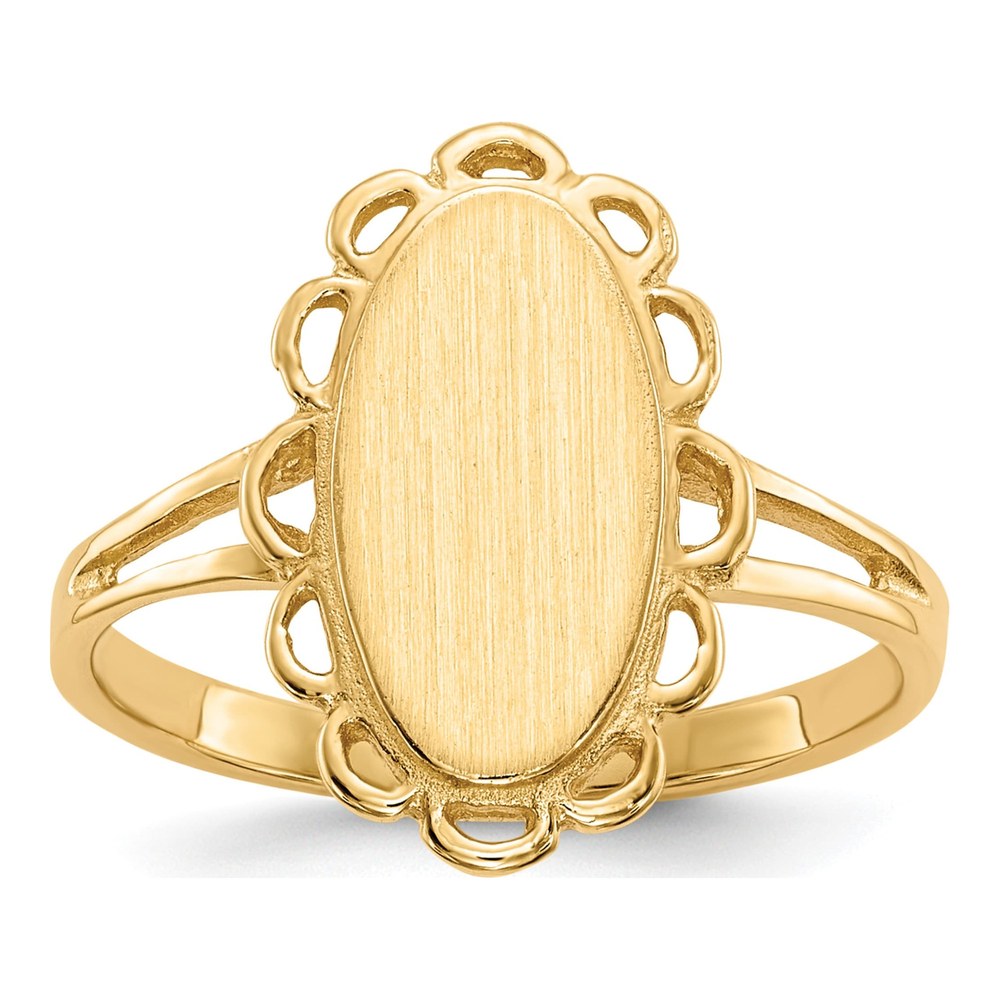 14K Yellow Gold Oval Signet Ring