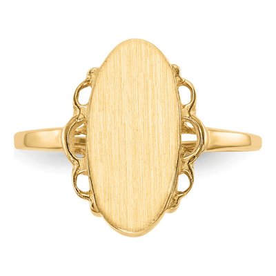 14K Yellow Gold Oval Signet Ring – view 5