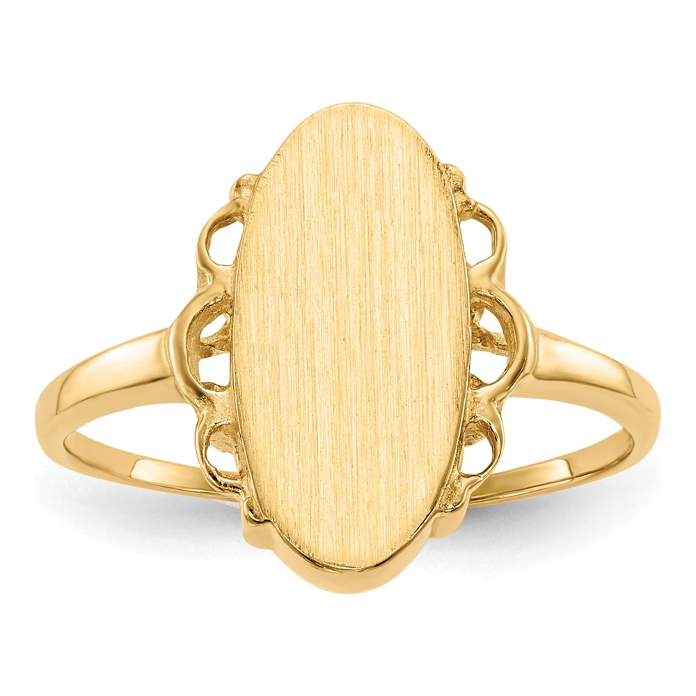 14K Yellow Gold Oval Signet Ring