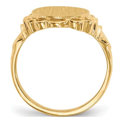 14K Yellow Gold Oval Signet Ring – view 3
