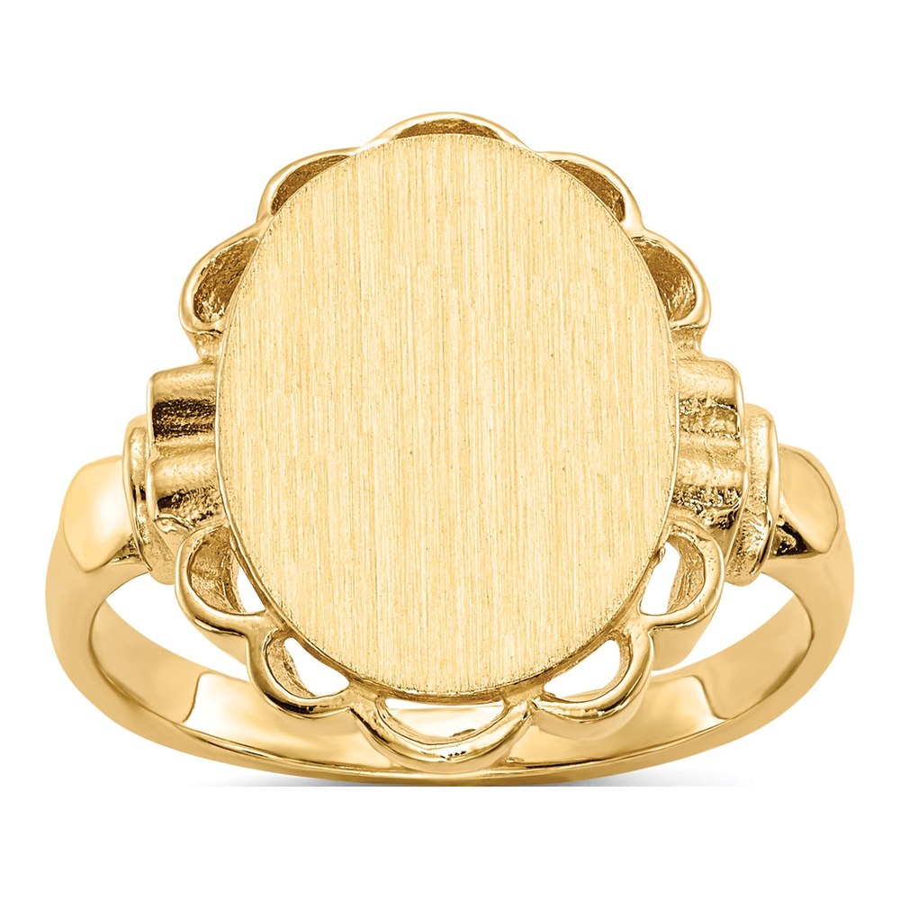 14K Yellow Gold Oval Signet Ring