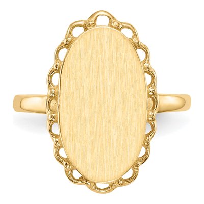 14K Yellow Gold Oval Signet Ring – view 4