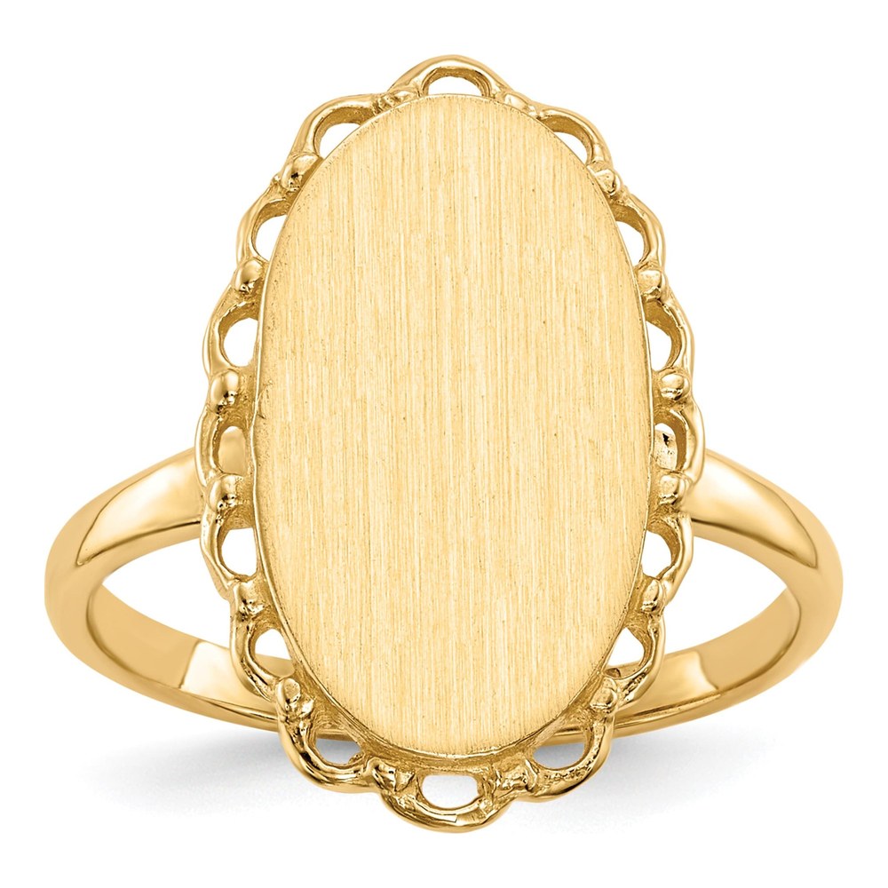 14K Yellow Gold Oval Signet Ring