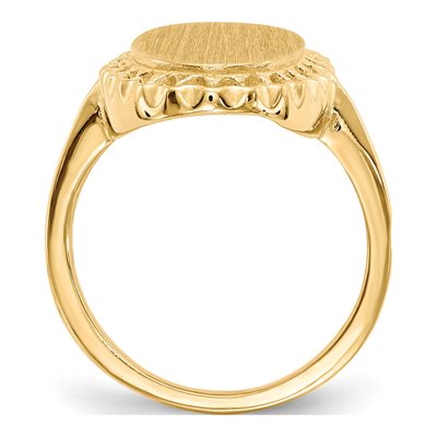 14K Yellow Gold Oval Signet Ring – view 3
