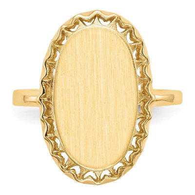 14K Yellow Gold Oval Signet Ring – view 5