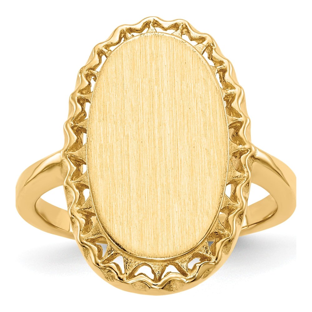 14K Yellow Gold Oval Signet Ring