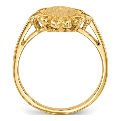 14K Yellow Gold Oval Signet Ring Mounting – view 2