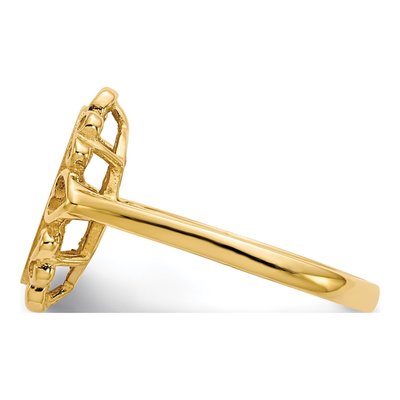 14K Yellow Gold Oval Signet Ring Mounting – view 3
