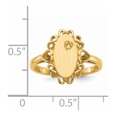 14K Yellow Gold Oval Signet Ring Mounting – view 5