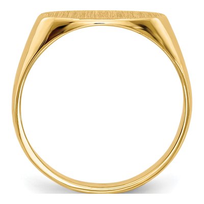 14K Yellow Gold Kids' Oval Signet Ring – view 3