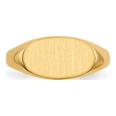 14K Yellow Gold Kids' Oval Signet Ring – view 5