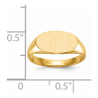 14K Yellow Gold Kids' Oval Signet Ring – view 6