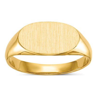 14K Yellow Gold Kids' Oval Signet Ring