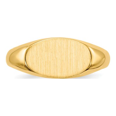 14K Yellow Gold Child's Oval Signet Ring – view 5