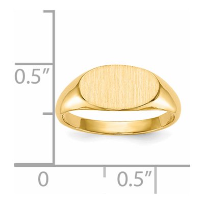 14K Yellow Gold Child's Oval Signet Ring – view 6