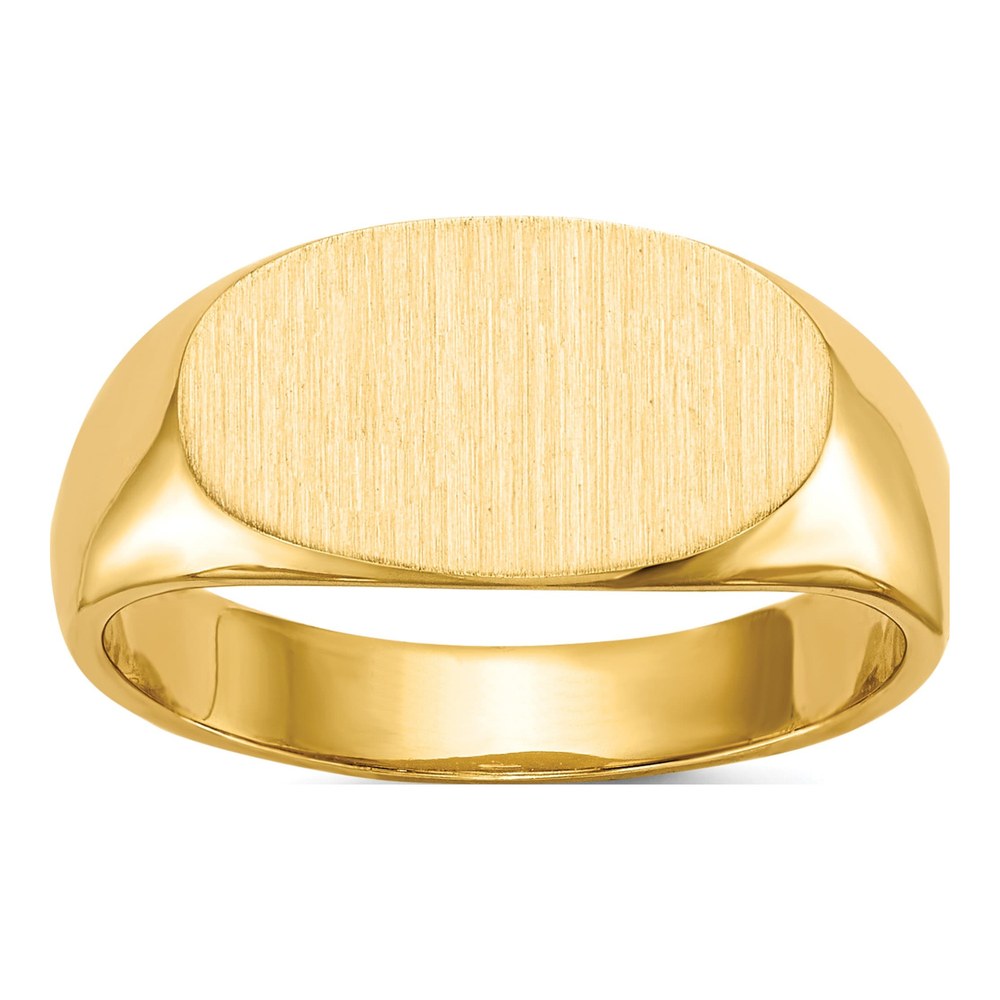 14K Yellow Gold Oval Signet Ring