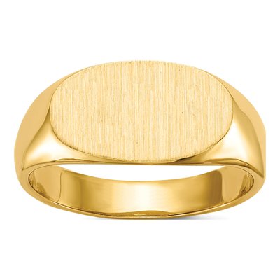 14K Yellow Gold Oval Signet Ring
