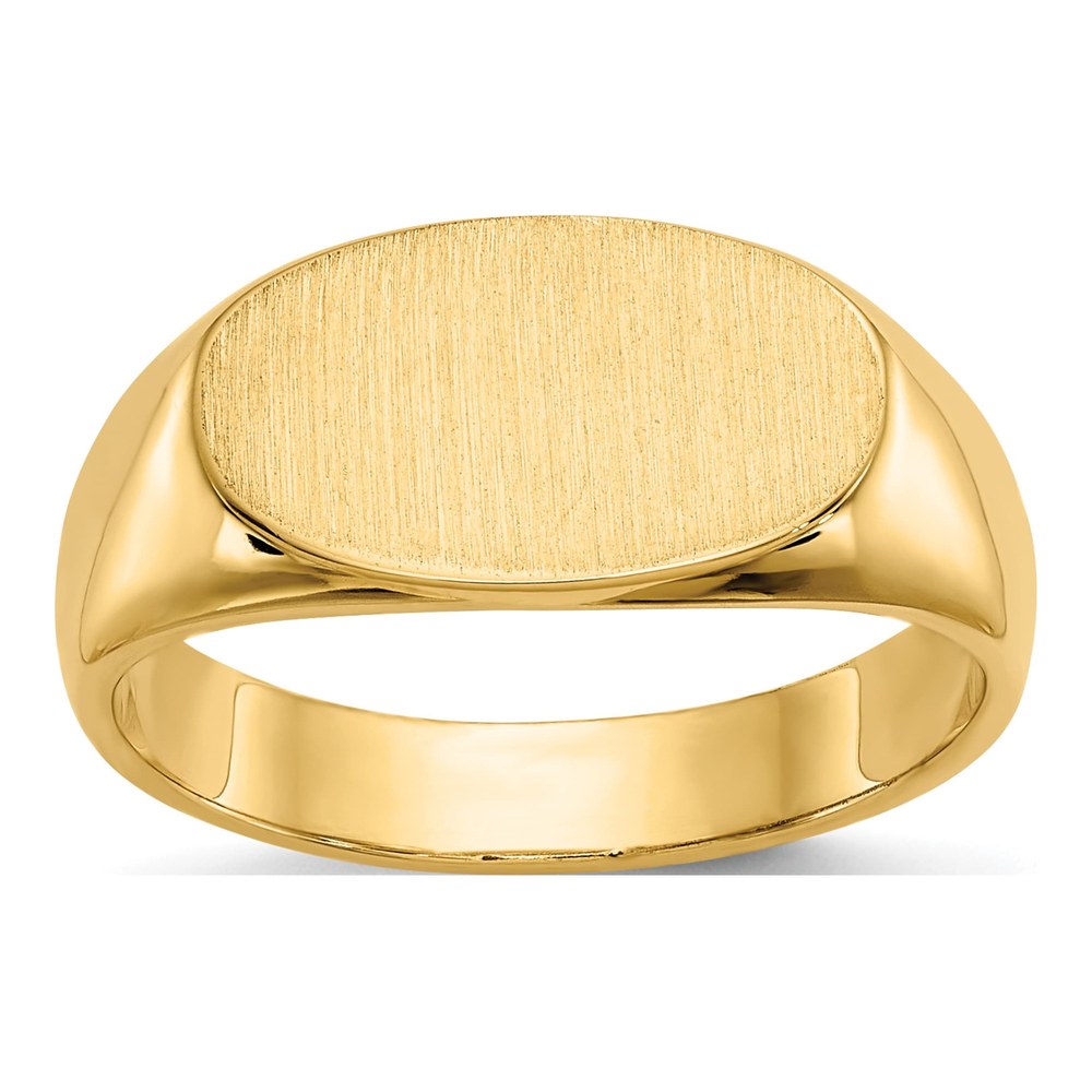 14K Yellow Gold Oval Signet Ring