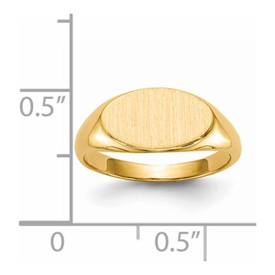 14K Yellow Gold Kids' Oval Signet Ring – view 6