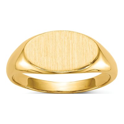 14K Yellow Gold Kids' Oval Signet Ring