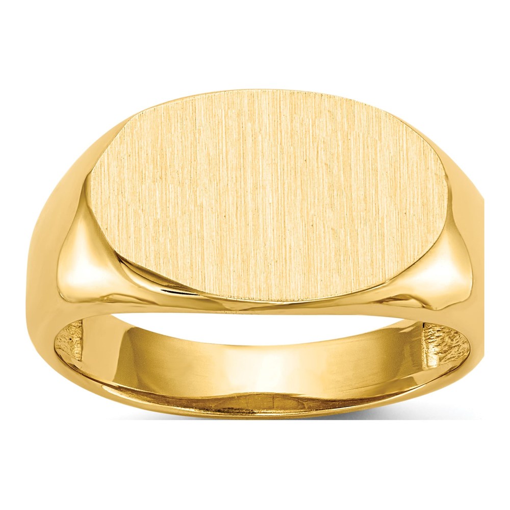 14K Yellow Gold Oval Signet Ring