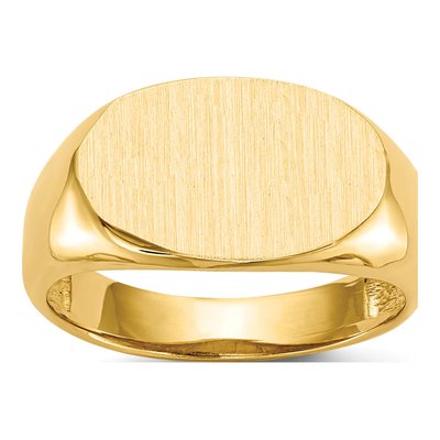 14K Yellow Gold Oval Signet Ring