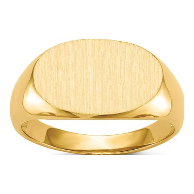 14K Yellow Gold Oval Signet Ring
